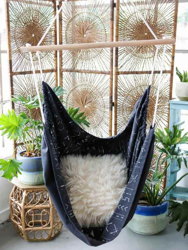 7. DIY Mud-cloth Hammock Chair