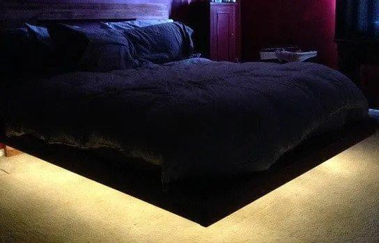 9. DIY Floating Bed With LED lighting
