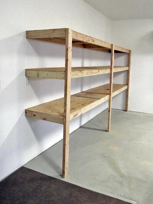 25 Diy Garage Shelf Plans That Will, How To Build Suspended Shelves In Garage
