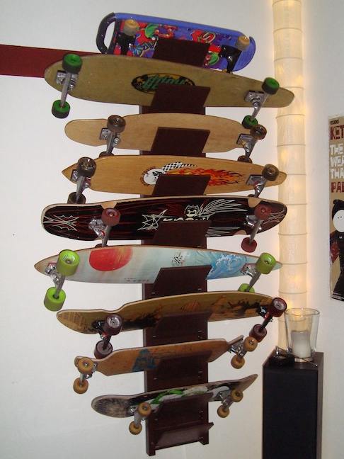 Wall Mount Skateboard Display 4 slots Skateboard Rack