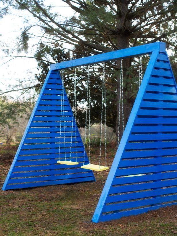 11. DIY A-Frame Swing Set