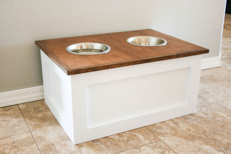 13. DIY Dog Food Station With Storage