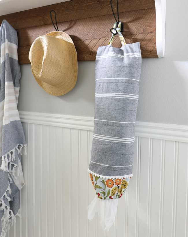 14. DIY Fabric Grocery Sack Holder