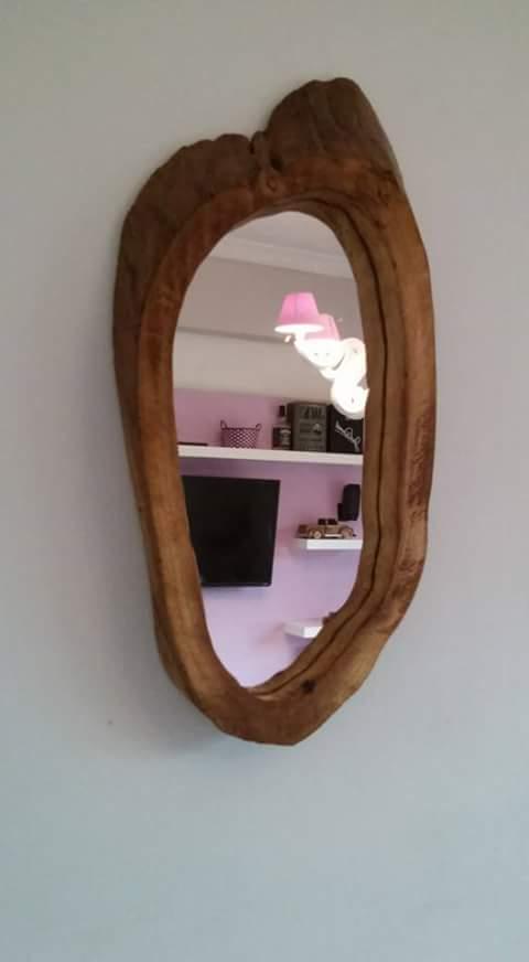 16. DIY Log Mirror Frame