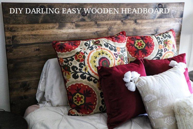 2. DIY Easy Wooden Headboard