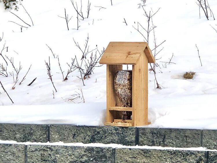 22. DIY Wooden Bird Feeder