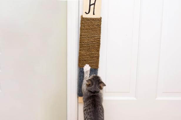 24. DIY Hanging Cat Scratching Pad