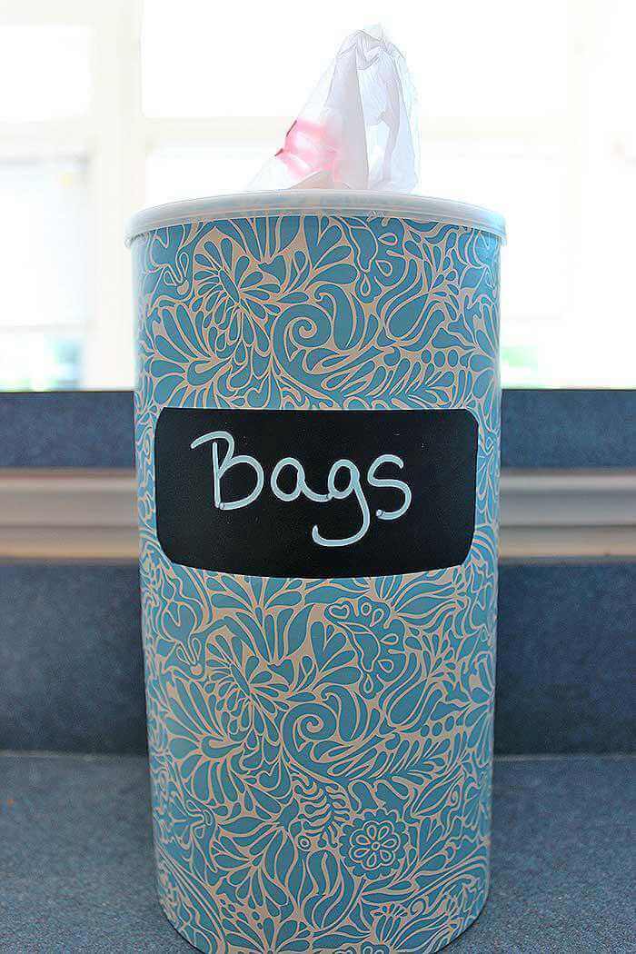 24. DIY Plastic Bag Holder