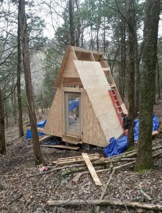 5. DIY Convertible A-Frame Cabin