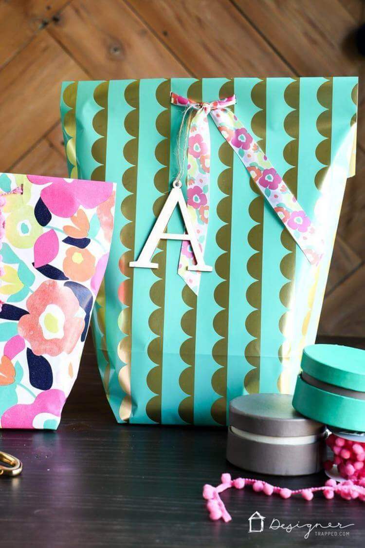 7. DIY Gift Bag From Wrapping Paper