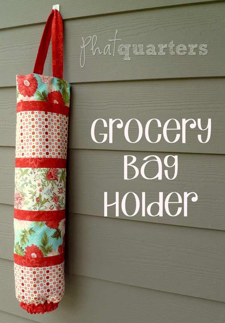 Large Coffee Design Homemade Fabric Plastic Grocery Bag Holder 