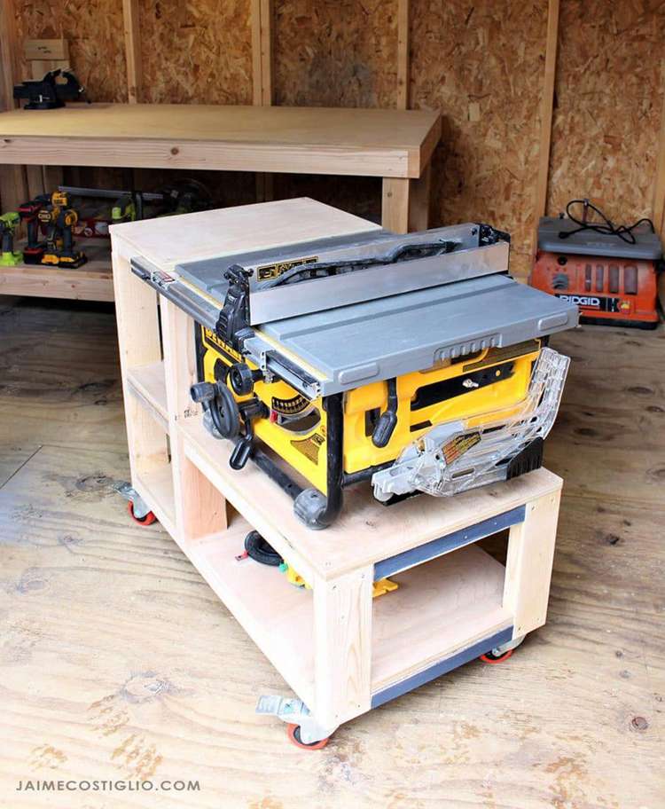 9. DIY Table Saw Cart Free Plans