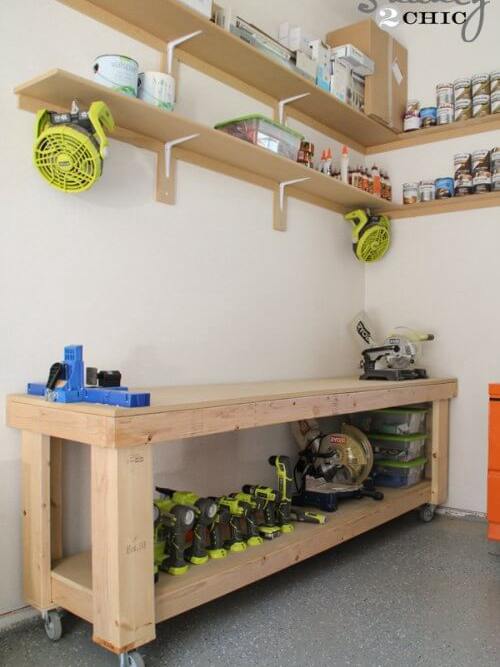 25 Diy Workbench Plans How To Build A, Rolling Garage Workbench Plans