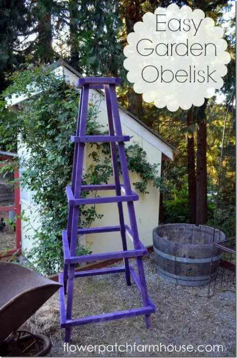 10. DIY Easy Garden Obelisk