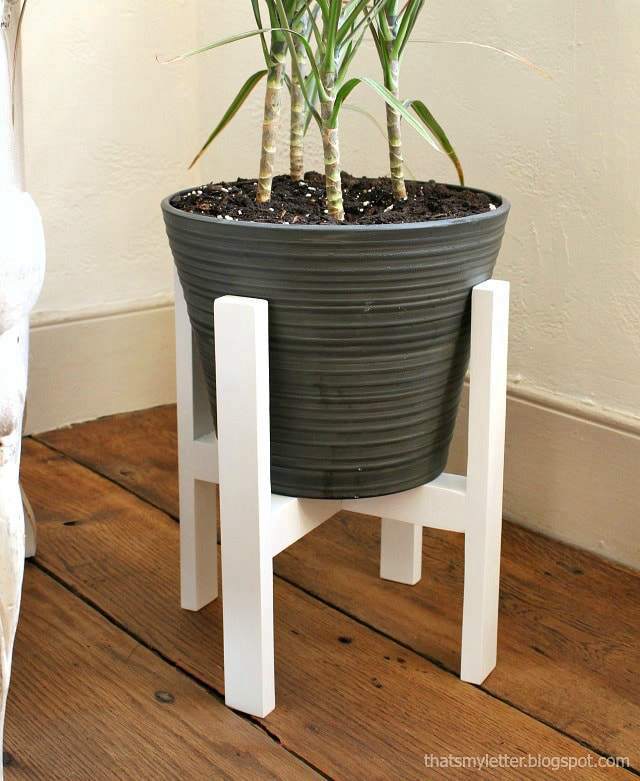 13. DIY White Plant Stand