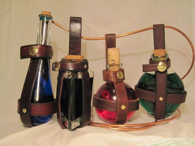 20. Leather Potion Bottle DIY