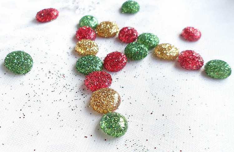 24. DIY Glitter Dot Ornaments