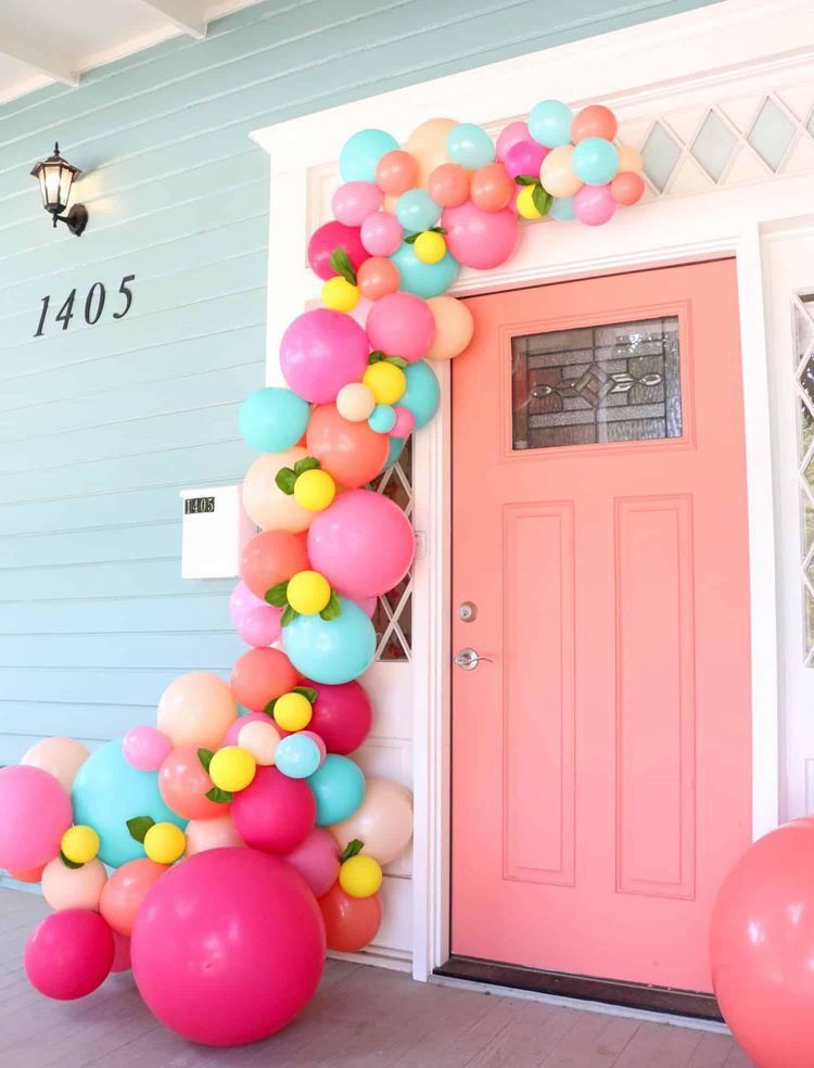 4. DIY Balloon Garland For Your Front Door