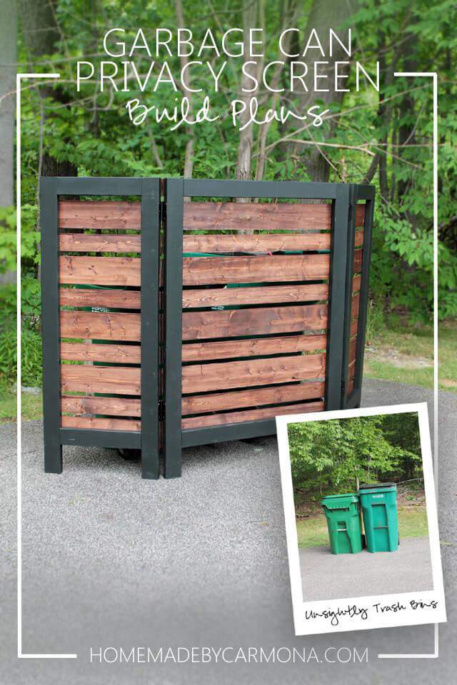 5. DIY Garbage Can Privacy Screen