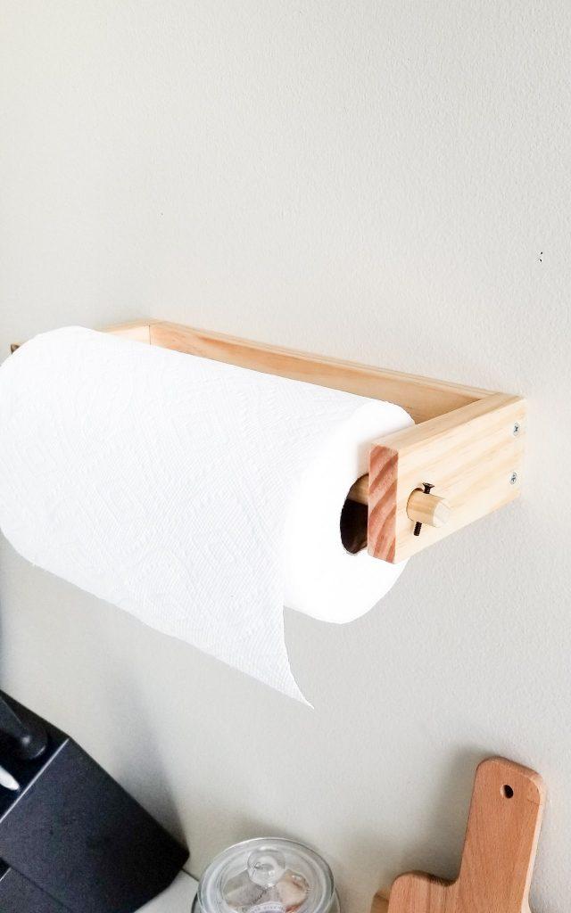 9. DIY Wooden Paper Towel Holder