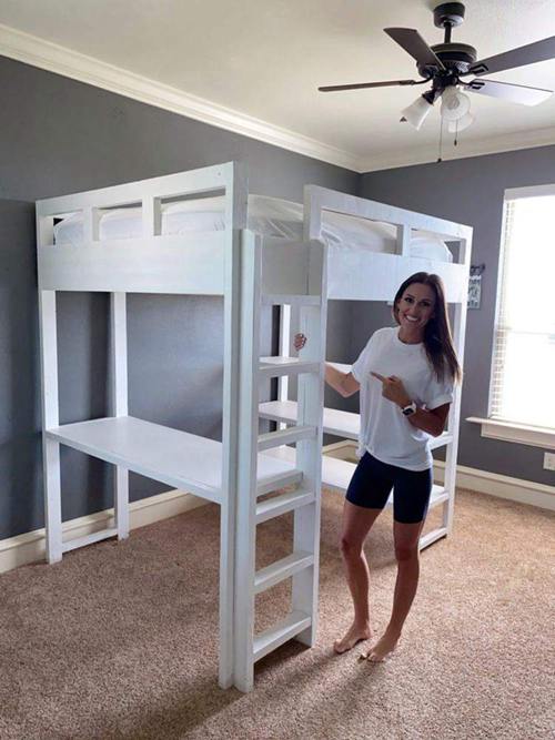 35 Best Diy Loft Bed Plans For S, How To Build A Loft Bed With Slide And Stairs Plans
