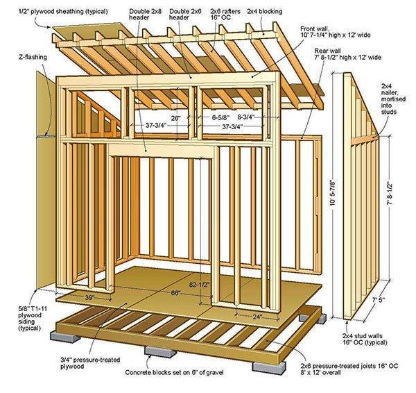 17. 8x12 Lean To Shed Plans