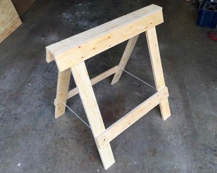 21. DIY Folding Plywood Sawhorse