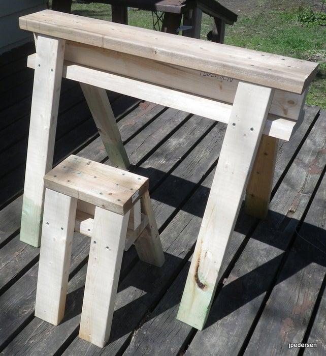 5. DIY Sawhorse Stool