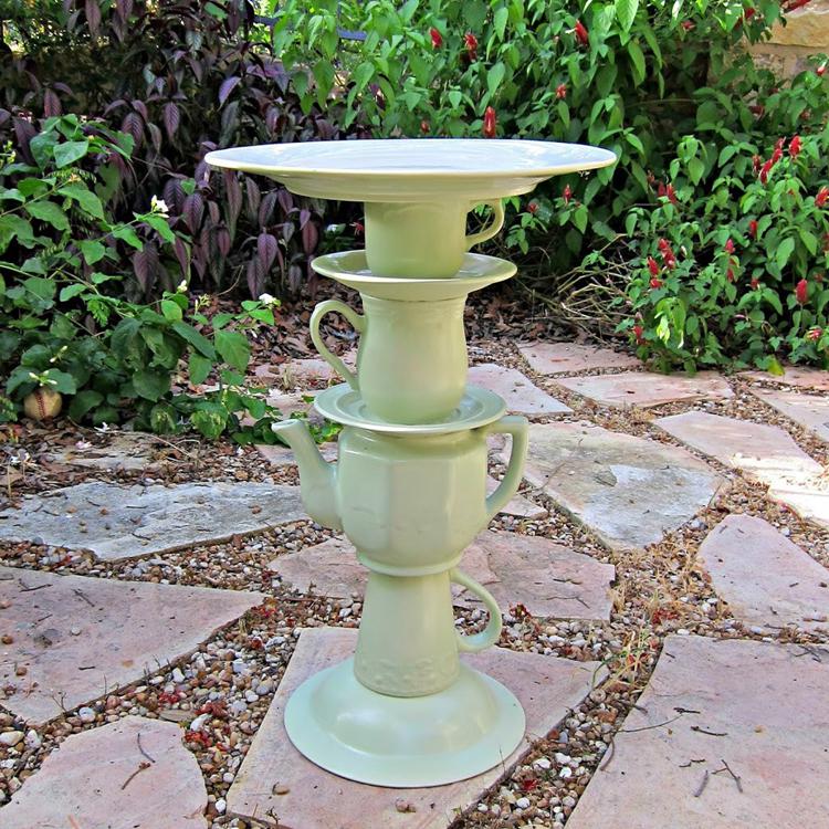 10. DIY Teapot Bird Bath