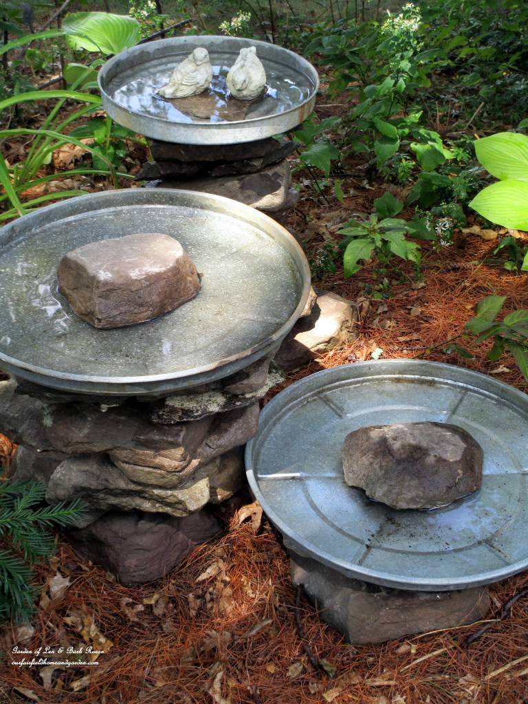 24. DIY Stacked Stone Bird Bath