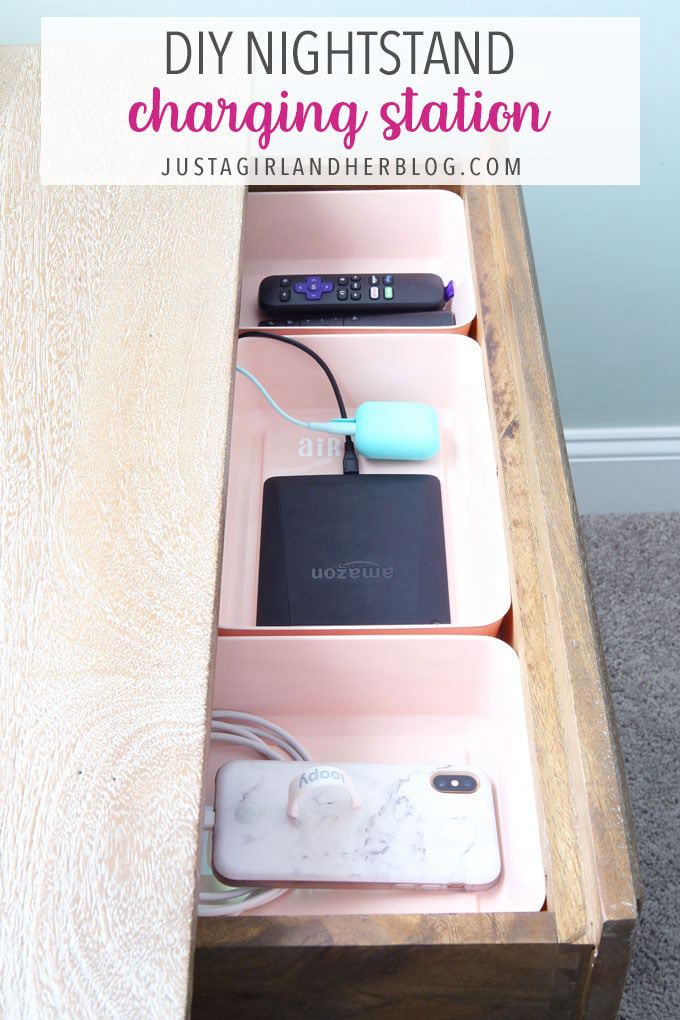 11. DIY Charging Station In A Nightstand