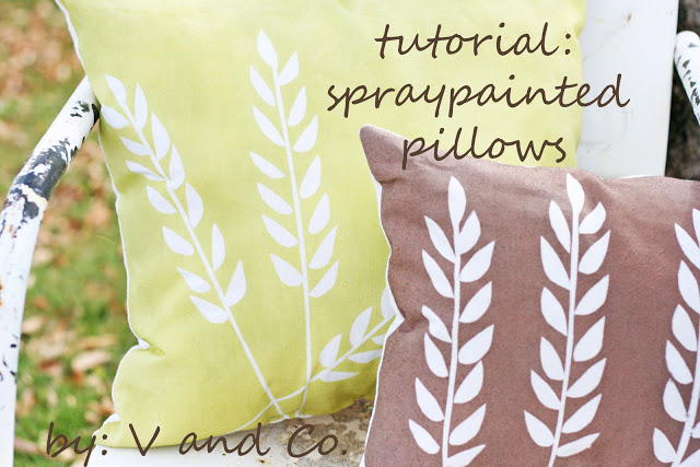 25. DIY Spray Painted Wheat Pillows