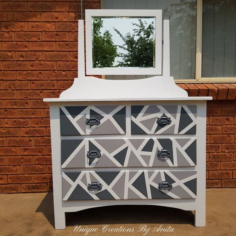 4. DIY Geometric Dresser Makeover