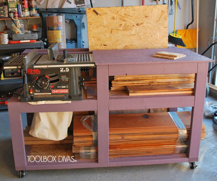 6. DIY Table Saw Workbench With Wood Storage