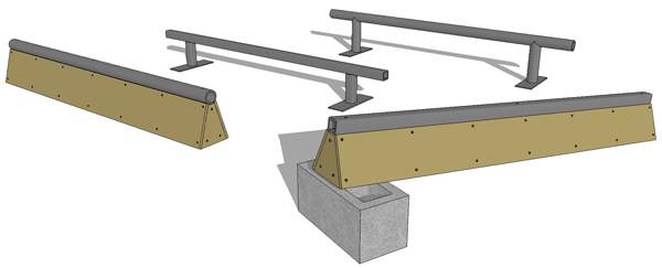 1. Wood And Steel Skate Rail