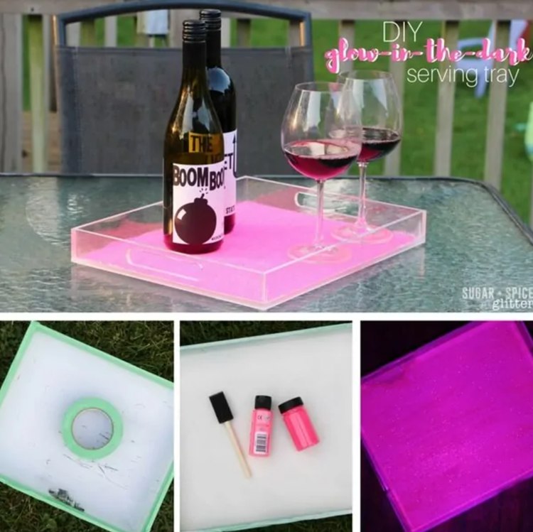 13. DIY Glitter Glow In The Dark Tray