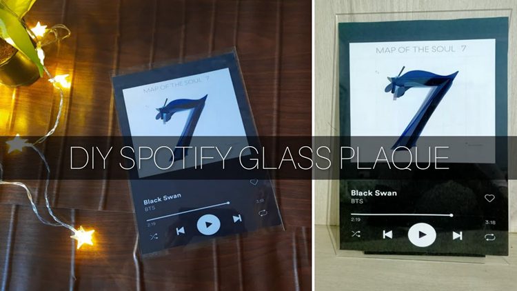 7. DIY Spotify Glass Plaque