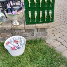 16. DIY Champagne Wall For Tabletop
