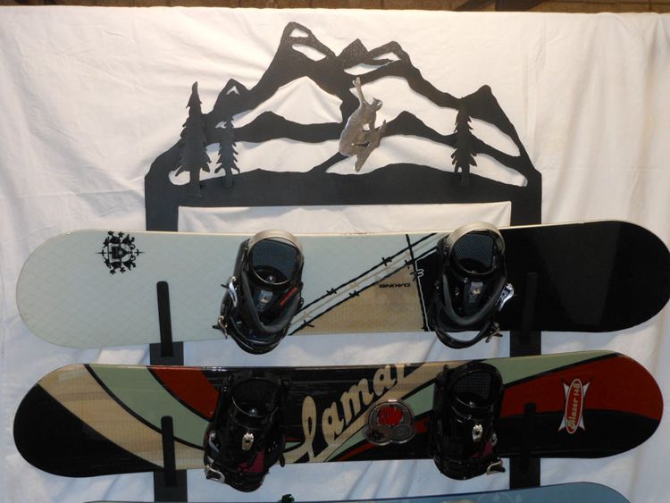 22. Scenic Metal Snowboard Rack