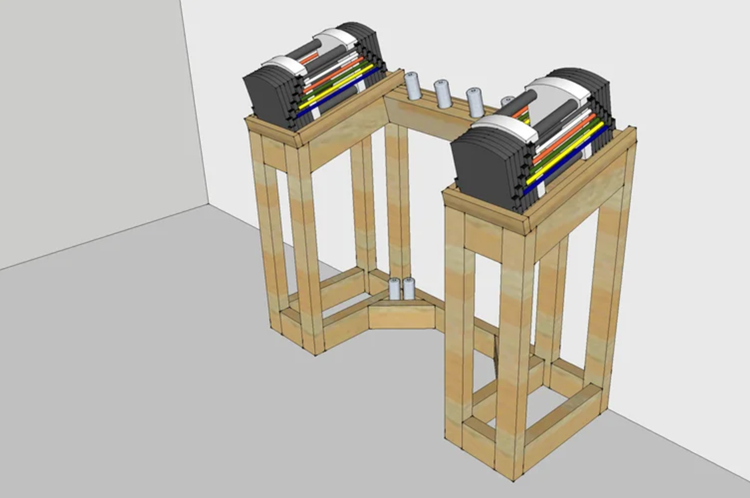 4. Wooden Powerblock Stand