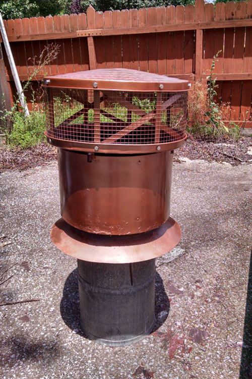 5. Chimney Cap From Garbage Can Lids
