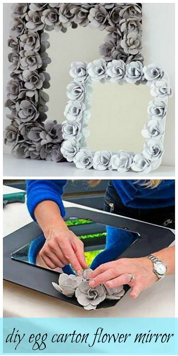 19. DIY Saturday Egg Carton Flower Mirror