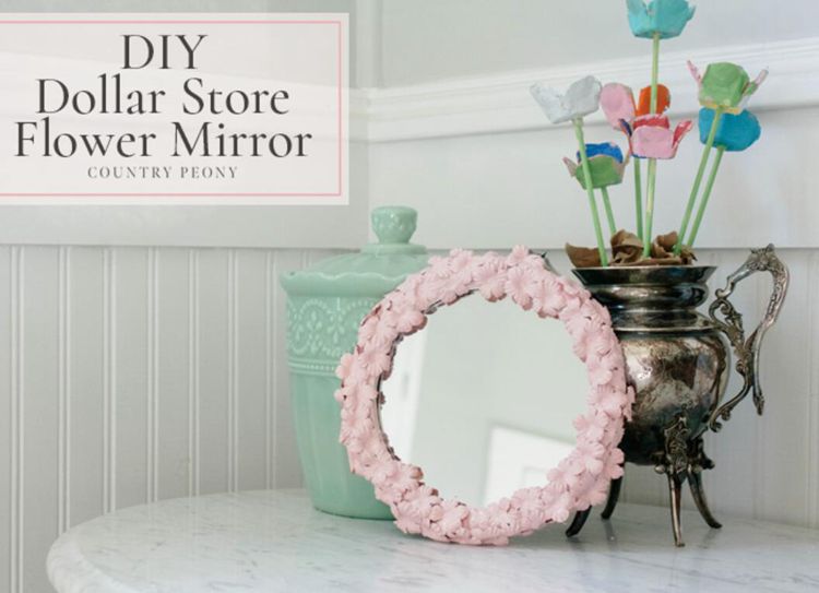 20. Dollar Store Flower Mirror