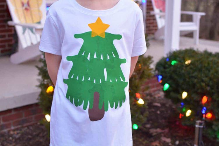 8. DIY Handprint Christmas Shirt