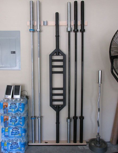 5. DIY Barbell Rack Bar Storage