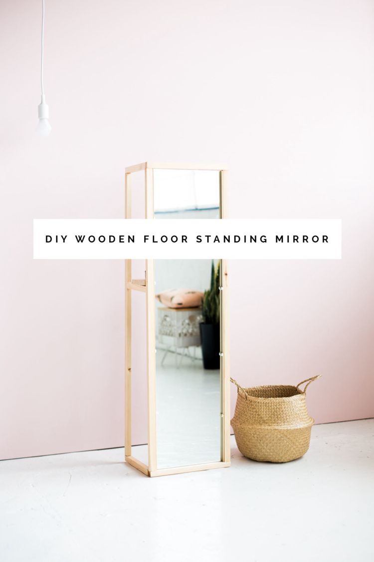 5. DIY Wooden Floor Mirror Stand