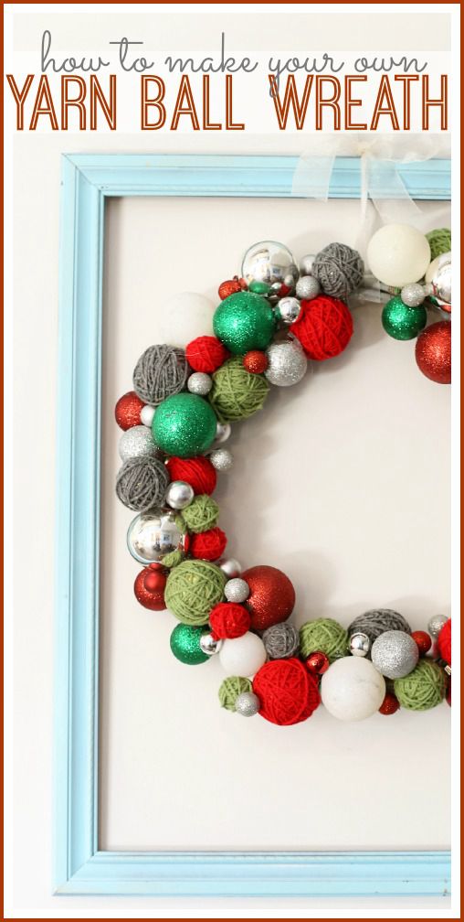 7. Yarn Ball Wreath