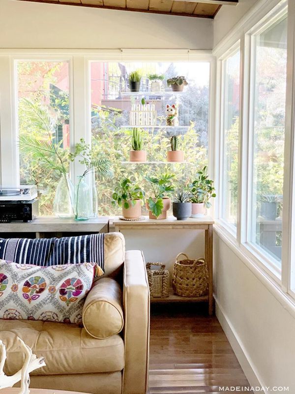 8. Window Plant Shelves