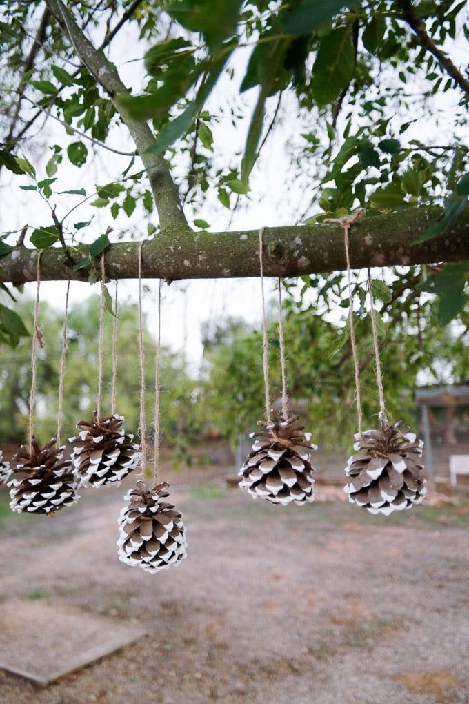 59. Hanging Pine Cone Ornaments