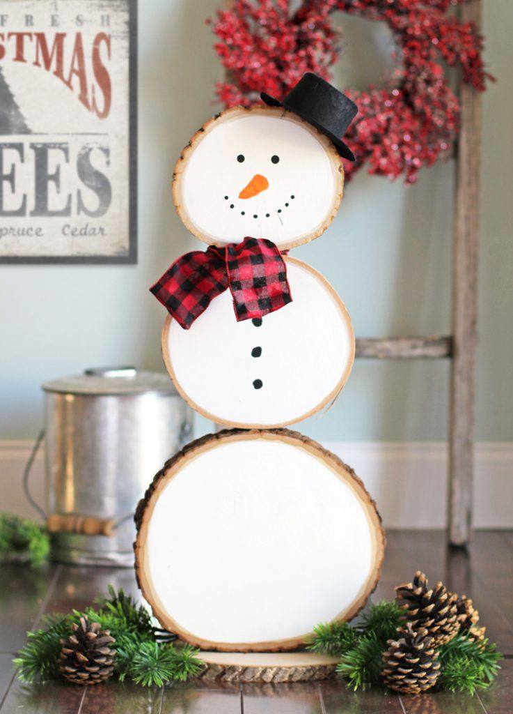 72. Smaller Cut Wood Snowman